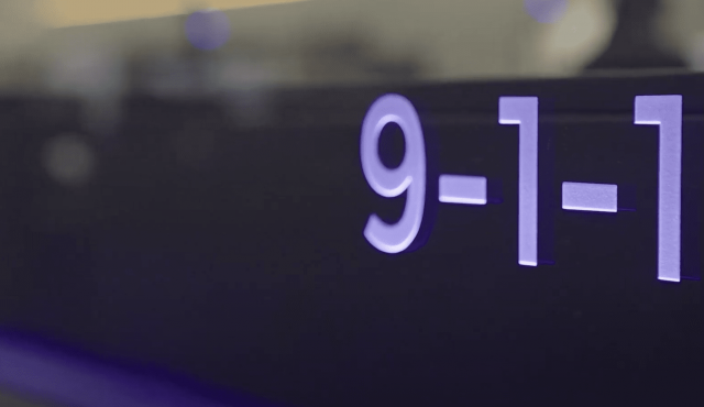 911 sign at El Paso 911 offices